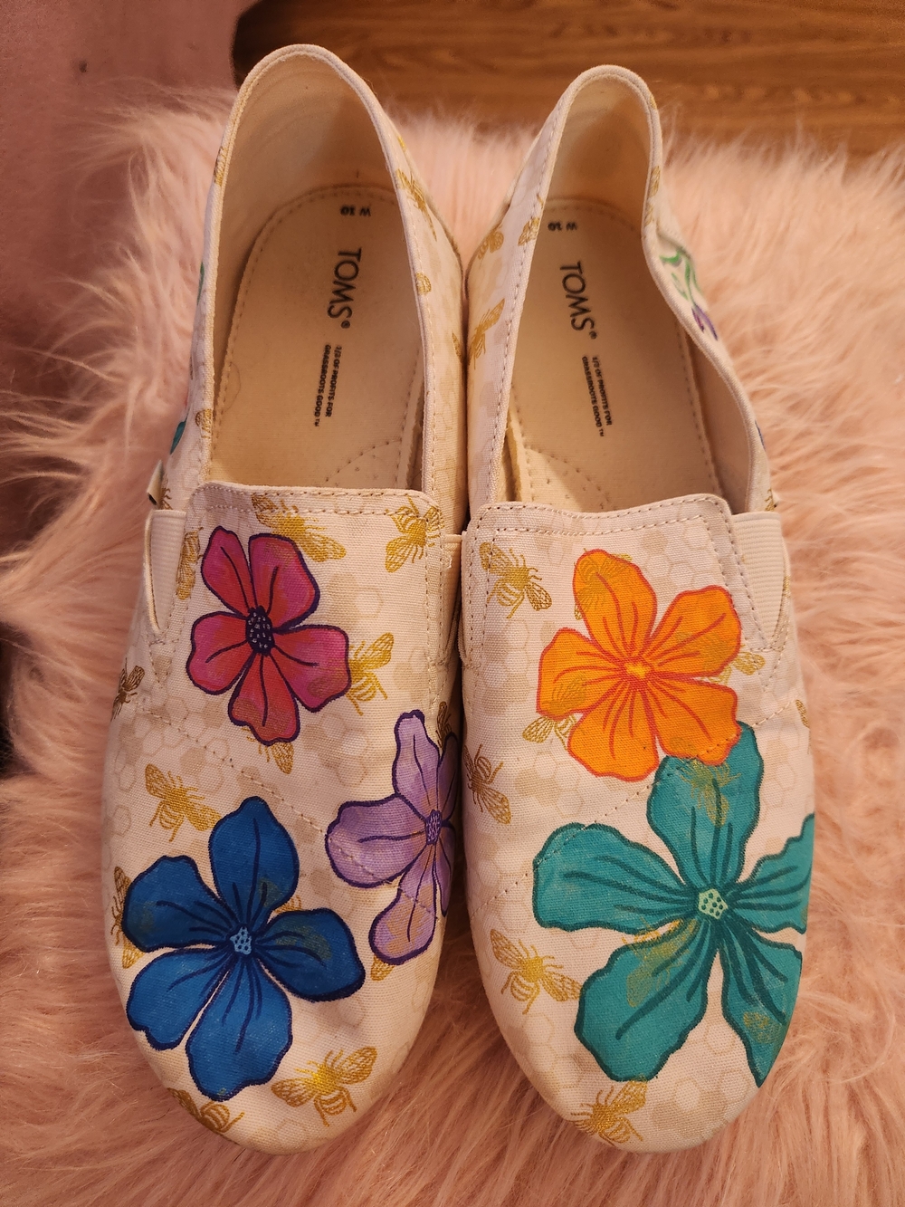 TOMS Women’s Floral Custom Canvas Slip-On Shoes in Multi-Color